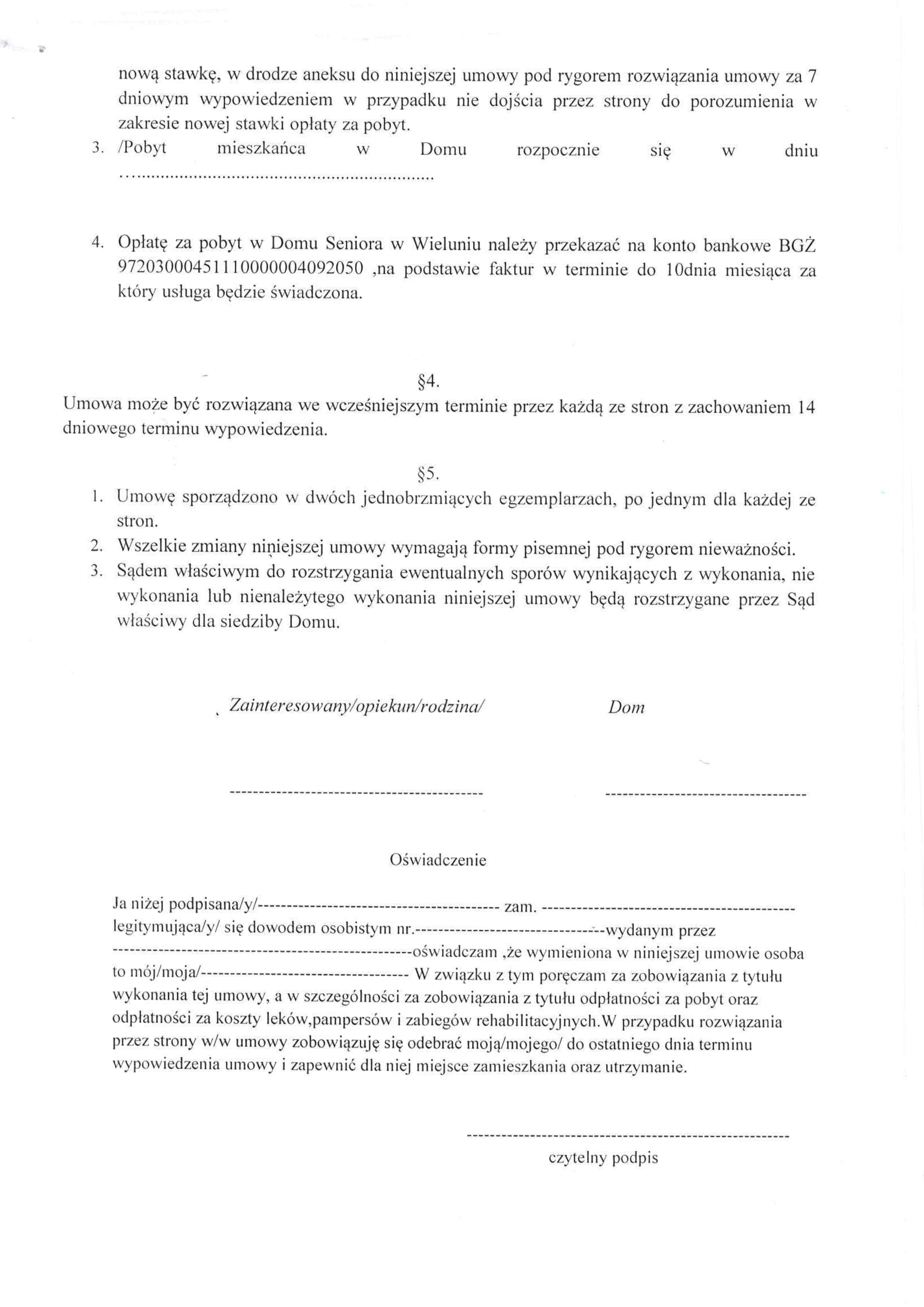 Umowa Dom Seniora